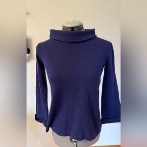 Boden Blue Turtleneck Sweater Classic Cowl Design